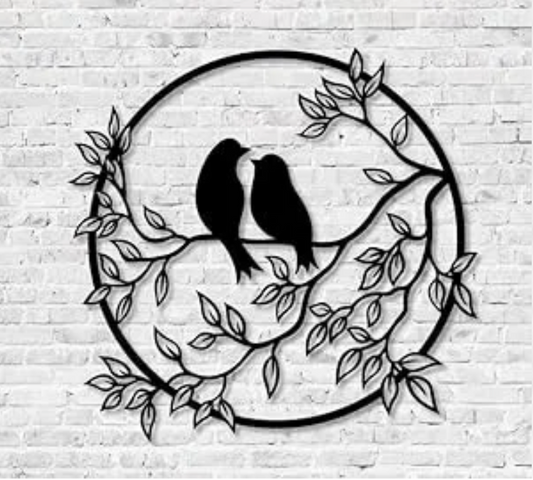 Dekorativ veggpynt med to fugler