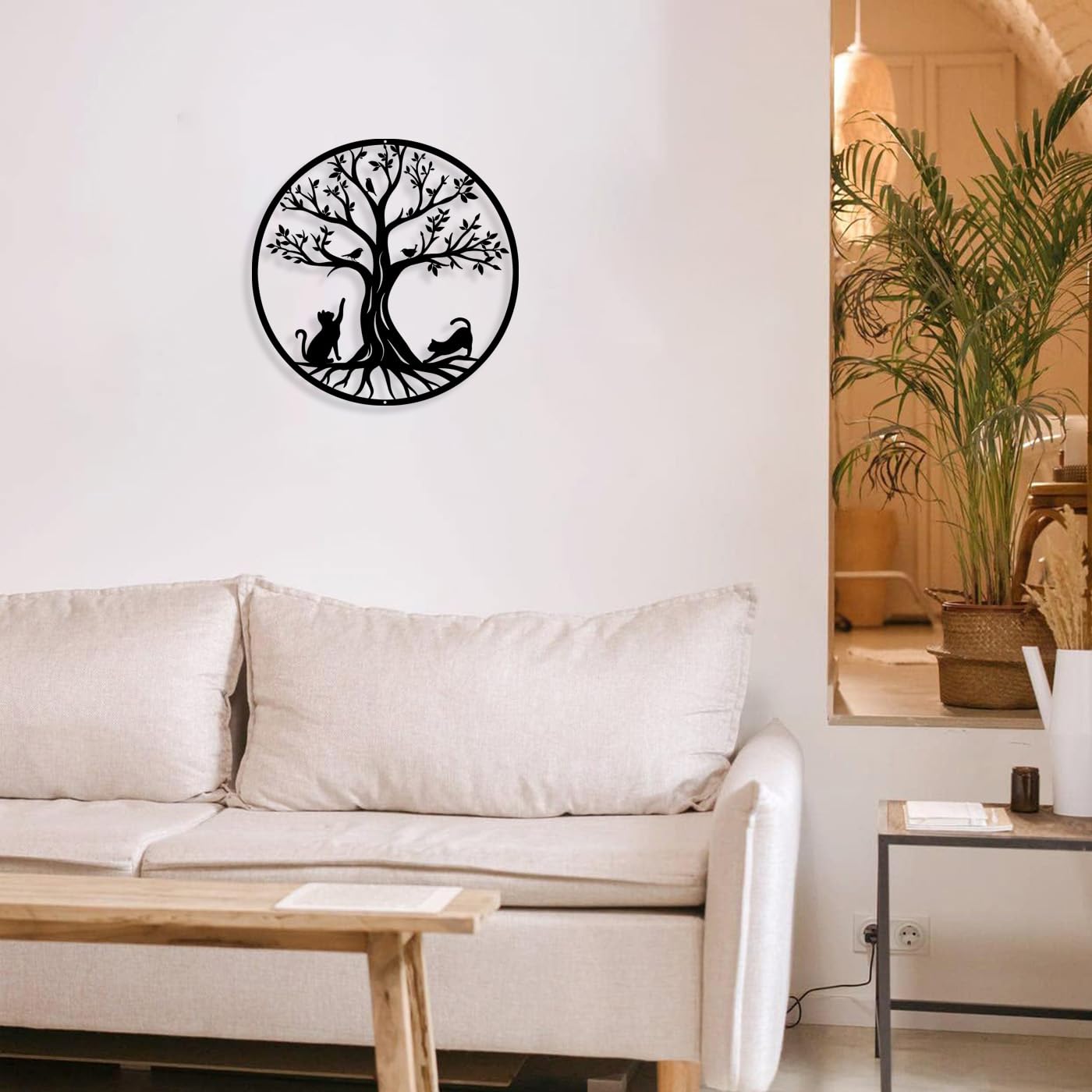 Tree of Life med katter – dekorativ veggornament